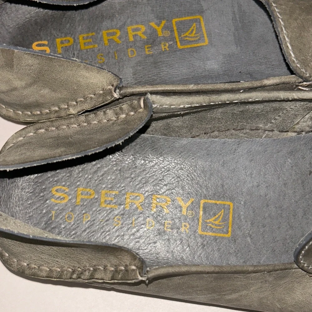 Sperry Men's Gray and Orange Loafers size 10.5‎
